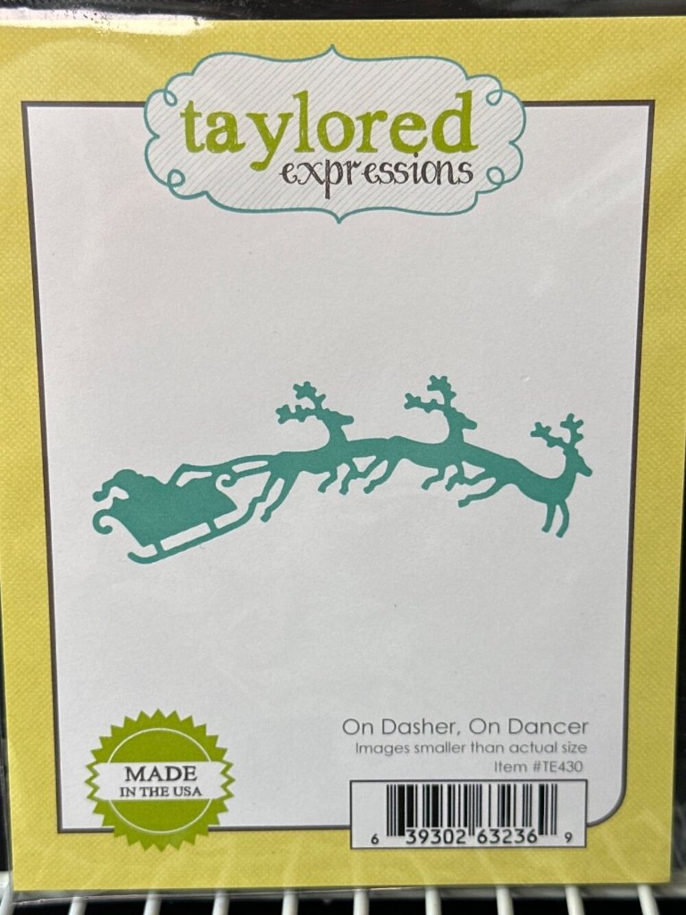 Taylored Expressions On Dasher On Dancer Metal Die Santa's Sleigh Reindeer